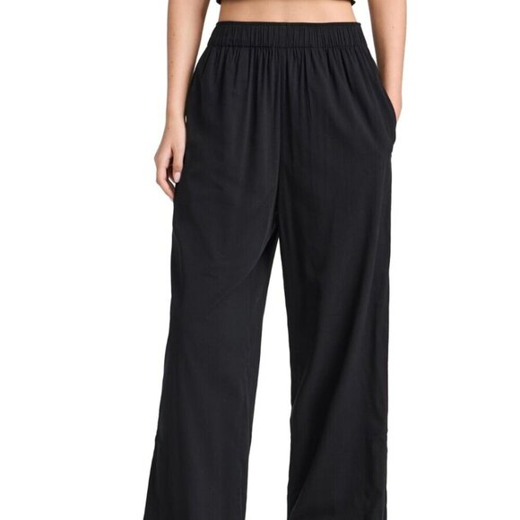 Madewell Black High Rise Pull On Wide Leg Blaise Pants - Picture 1 of 7